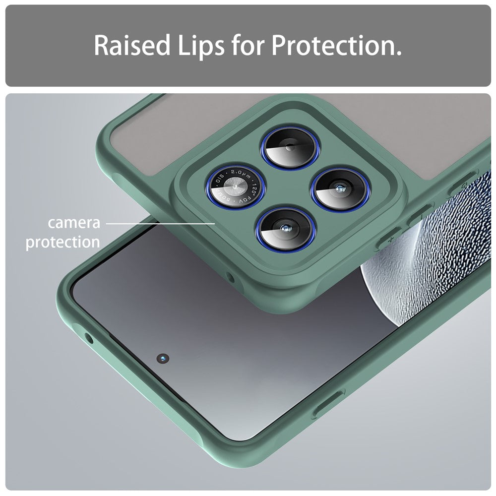 For Motorola Edge 70 5G Case Drop Proof Airbags Frosted Translucent PC + TPU Phone Back Cover - Green