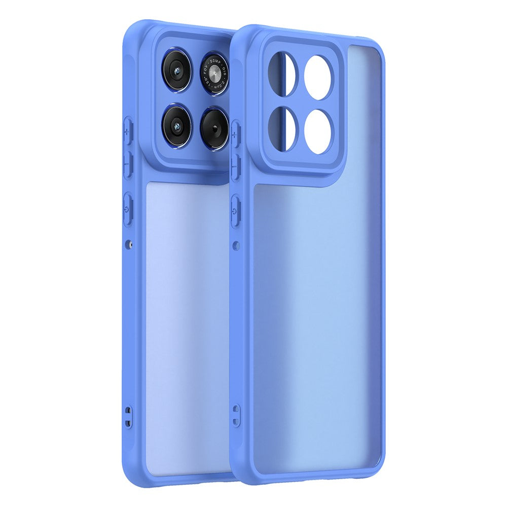 For Motorola Edge 70 5G Case Drop Proof Airbags Frosted Translucent PC + TPU Phone Back Cover - Baby Blue