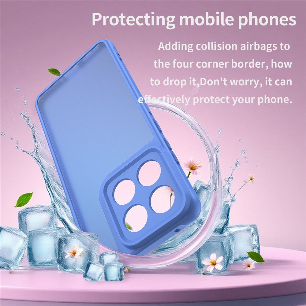 For Motorola Edge 70 5G Case Drop Proof Airbags Frosted Translucent PC + TPU Phone Back Cover - Baby Blue