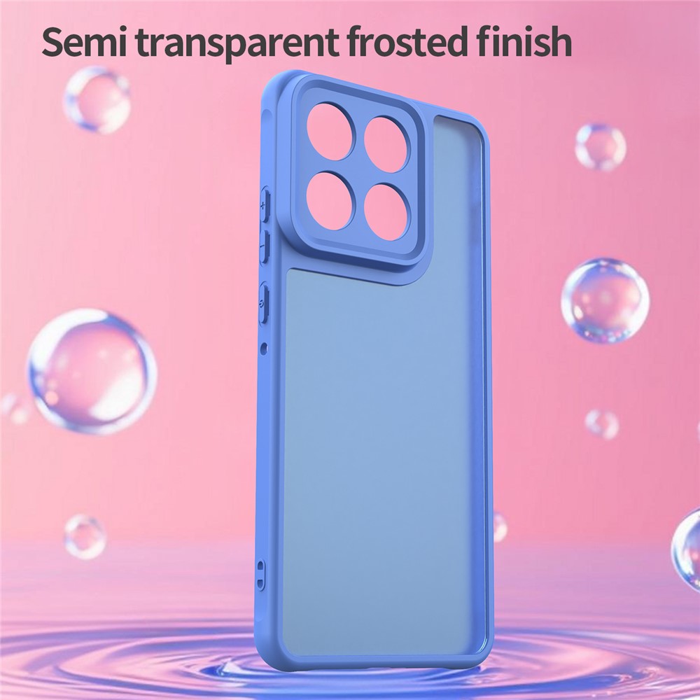 For Motorola Edge 70 5G Case Drop Proof Airbags Frosted Translucent PC + TPU Phone Back Cover - Baby Blue