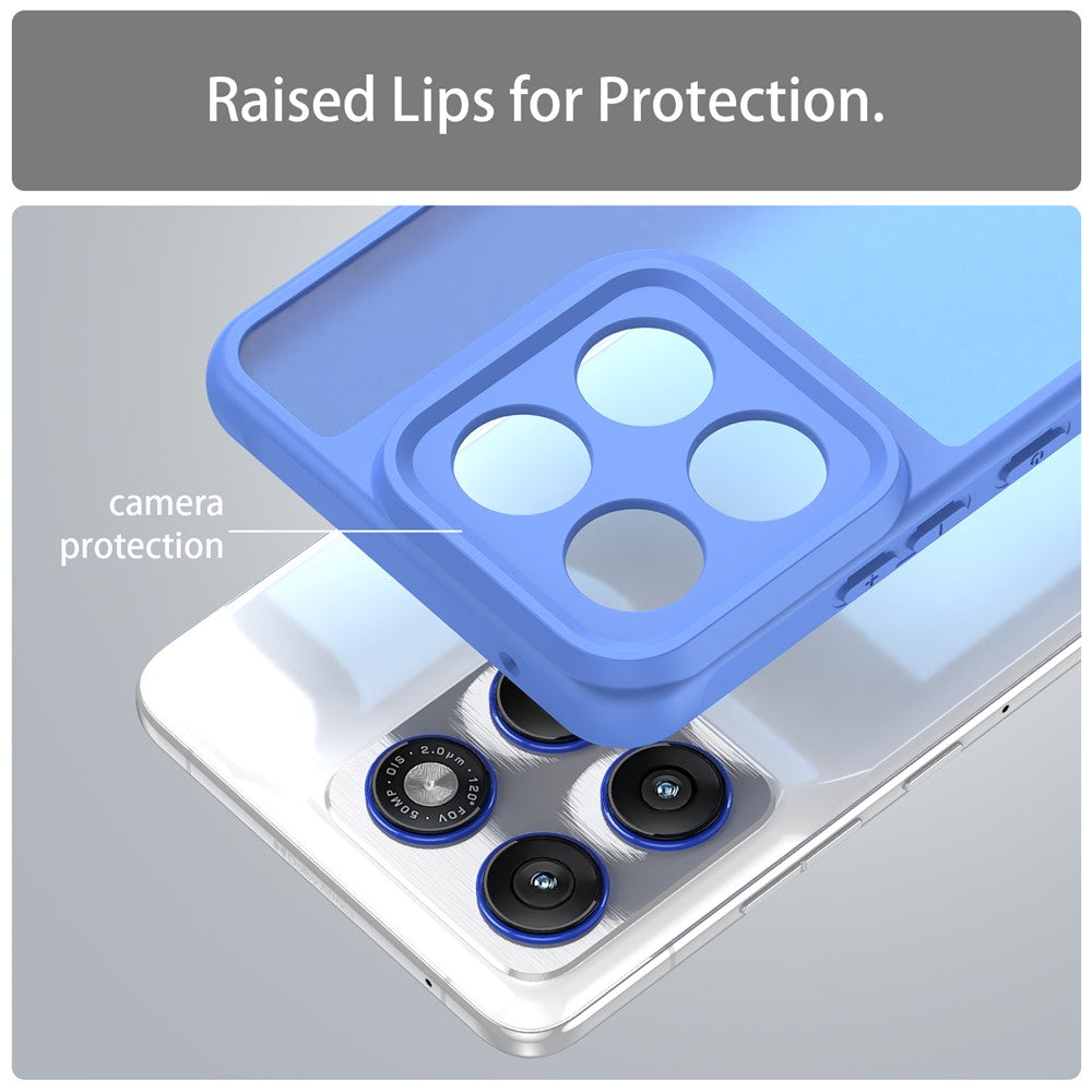 For Motorola Edge 70 5G Case Drop Proof Airbags Frosted Translucent PC + TPU Phone Back Cover - Baby Blue