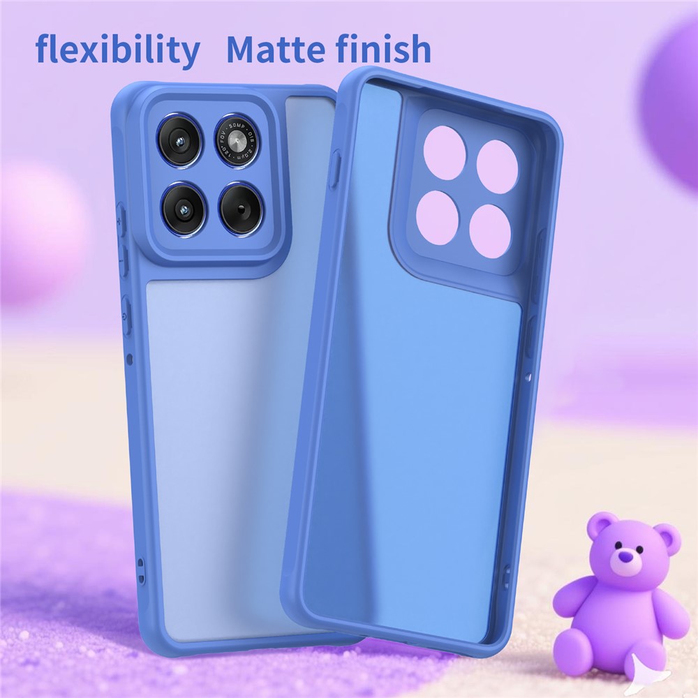 For Motorola Edge 70 5G Case Drop Proof Airbags Frosted Translucent PC + TPU Phone Back Cover - Baby Blue