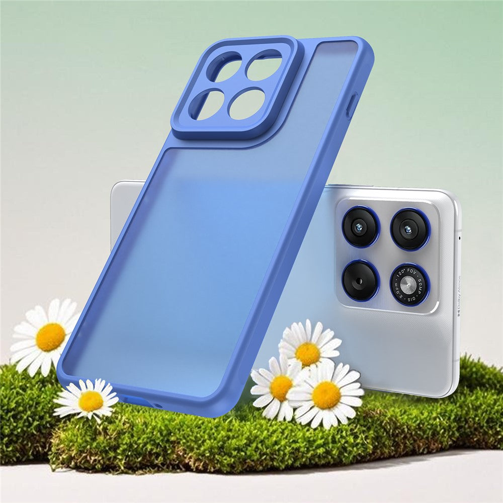 For Motorola Edge 70 5G Case Drop Proof Airbags Frosted Translucent PC + TPU Phone Back Cover - Baby Blue