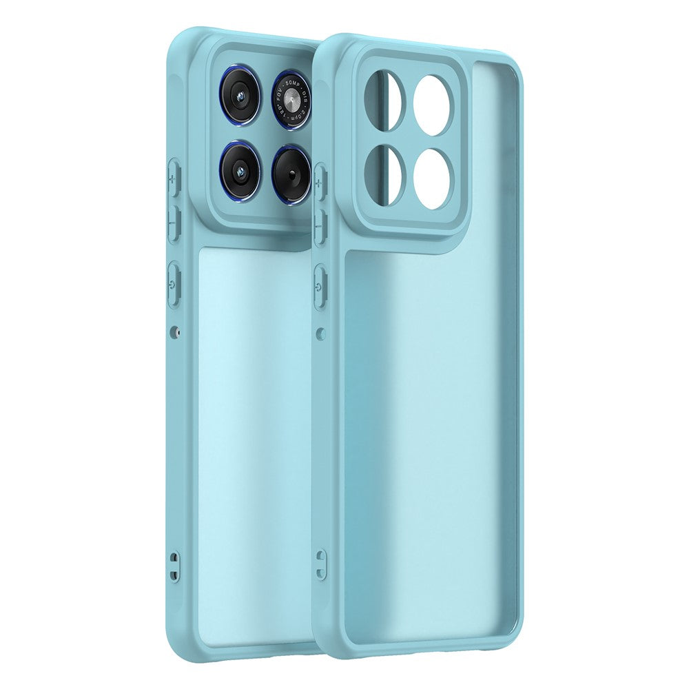 For Motorola Edge 70 5G Case Drop Proof Airbags Frosted Translucent PC + TPU Phone Back Cover - Light Green