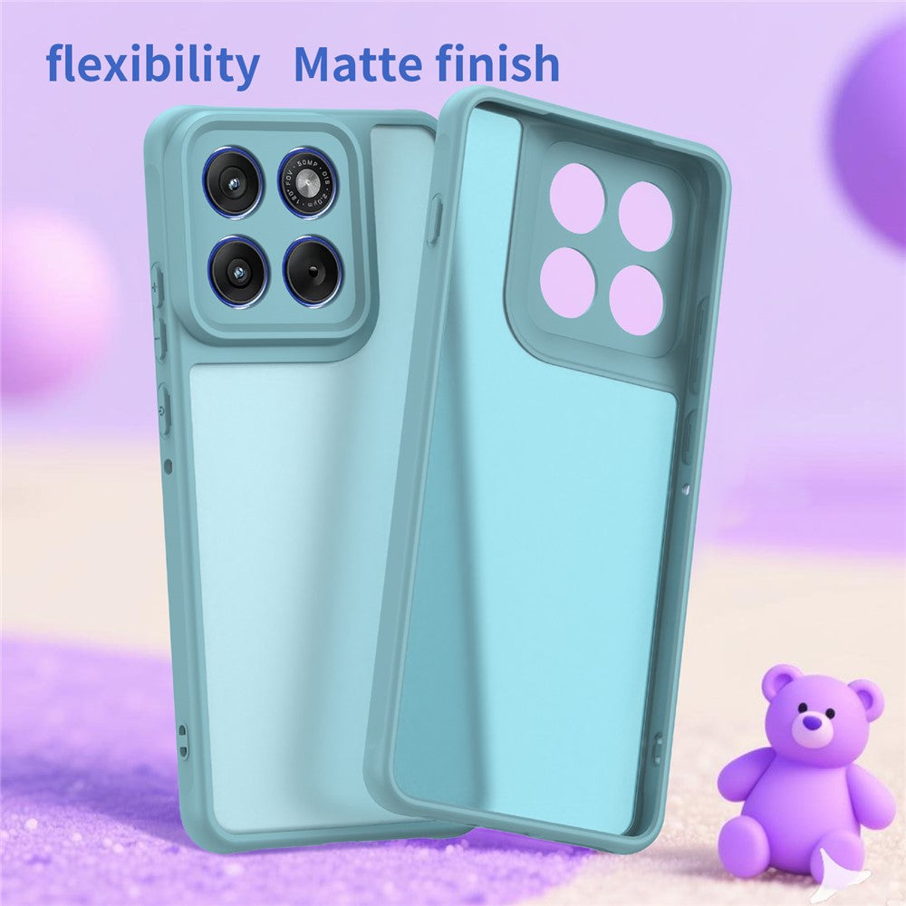 For Motorola Edge 70 5G Case Drop Proof Airbags Frosted Translucent PC + TPU Phone Back Cover - Light Green