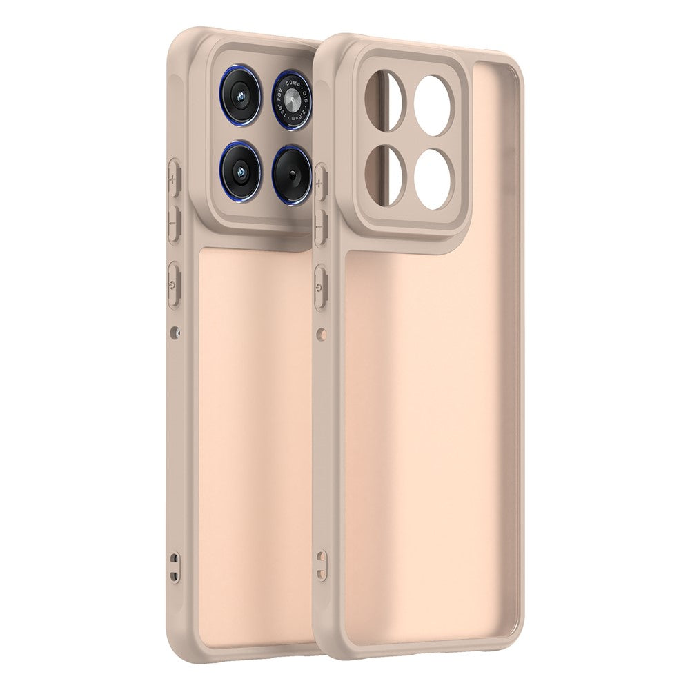 For Motorola Edge 70 5G Case Drop Proof Airbags Frosted Translucent PC + TPU Phone Back Cover - Orange