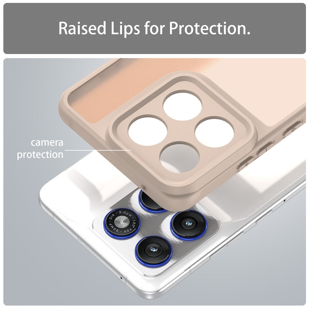 For Motorola Edge 70 5G Case Drop Proof Airbags Frosted Translucent PC + TPU Phone Back Cover - Orange