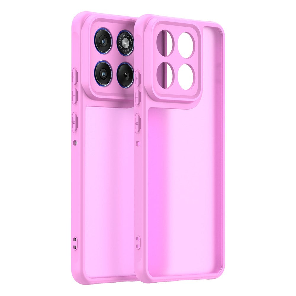 For Motorola Edge 70 5G Case Drop Proof Airbags Frosted Translucent PC + TPU Phone Back Cover - Light Purple