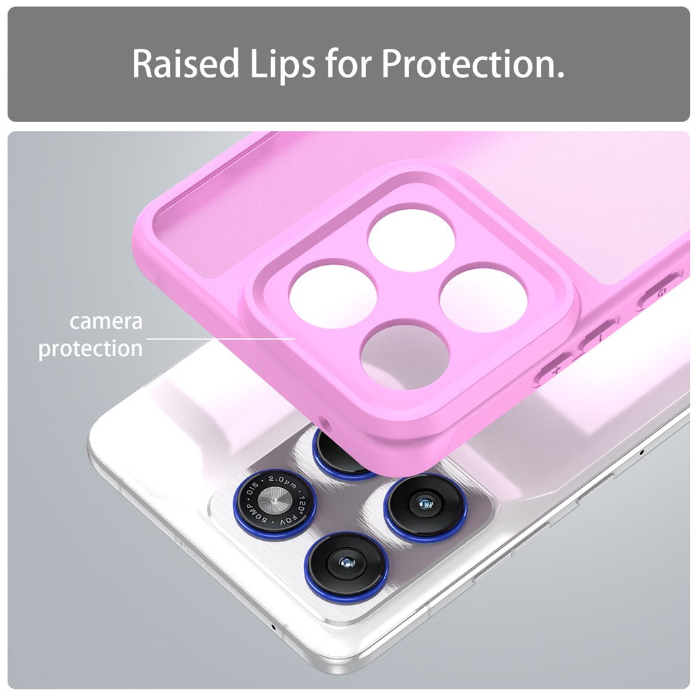 For Motorola Edge 70 5G Case Drop Proof Airbags Frosted Translucent PC + TPU Phone Back Cover - Light Purple