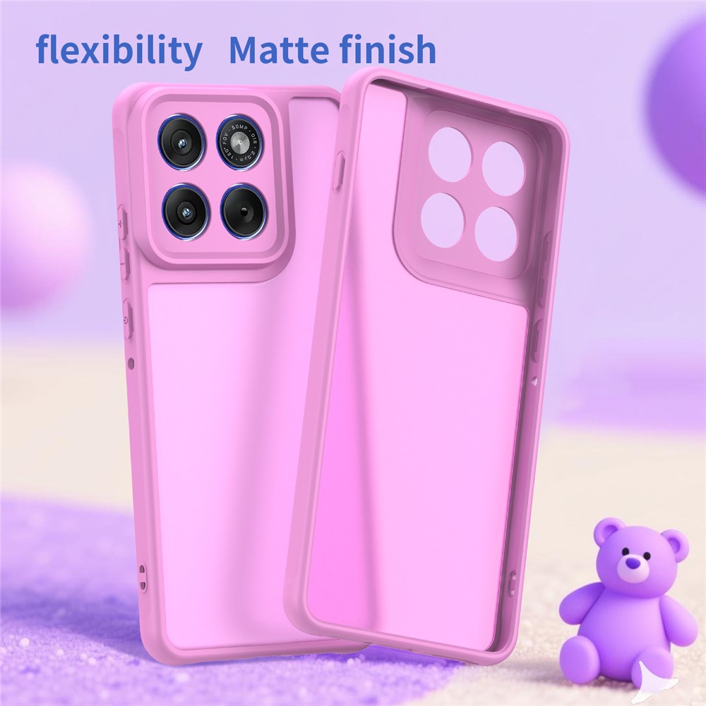 For Motorola Edge 70 5G Case Drop Proof Airbags Frosted Translucent PC + TPU Phone Back Cover - Light Purple