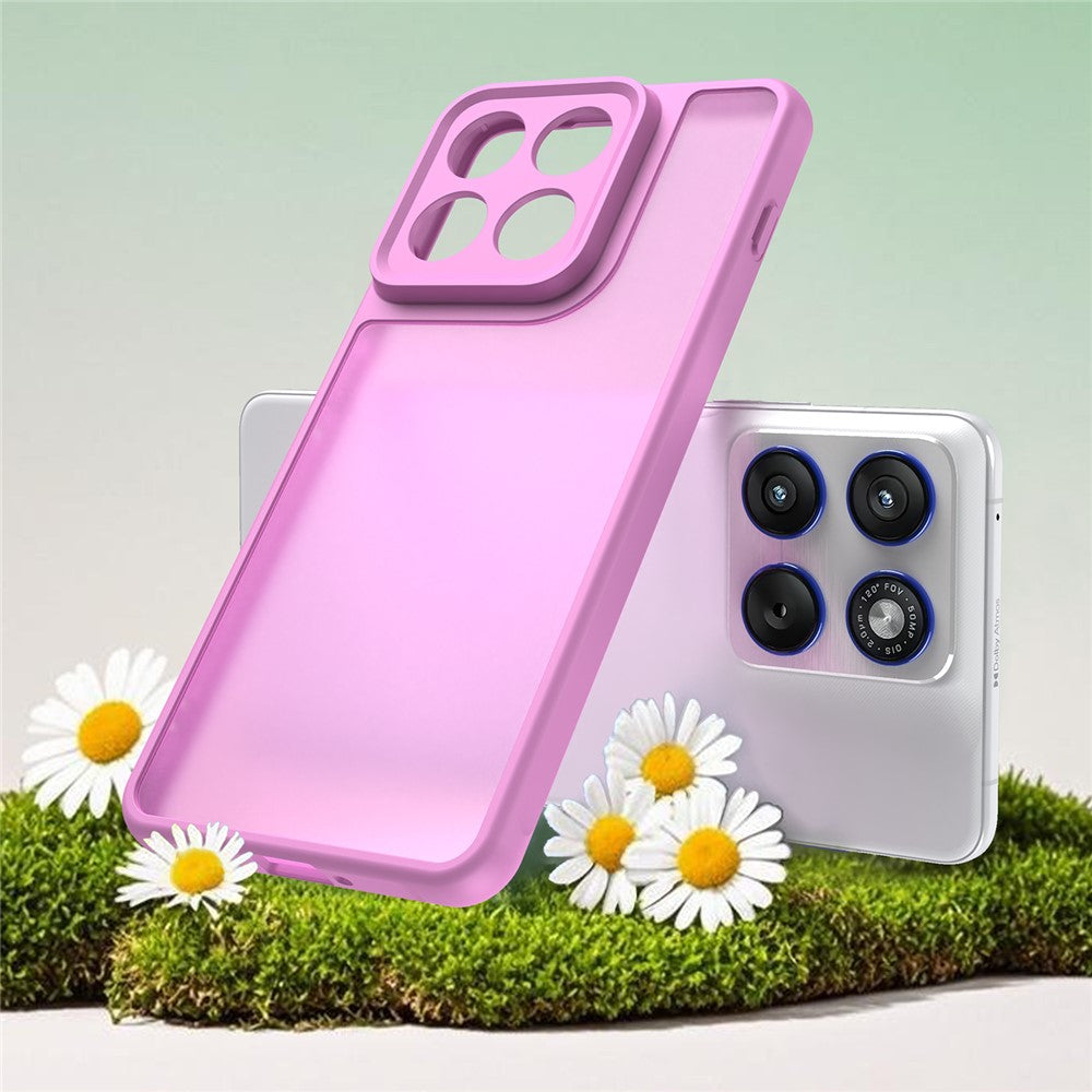 For Motorola Edge 70 5G Case Drop Proof Airbags Frosted Translucent PC + TPU Phone Back Cover - Light Purple