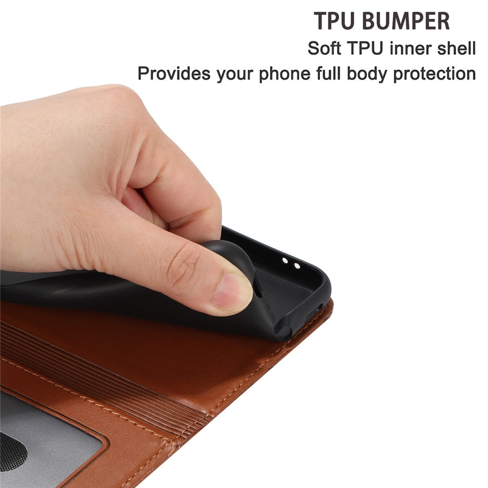 For Samsung Galaxy A57 5G Case with Wrist Strap Leather Phone Cover Wall Cats Pattern - Brown