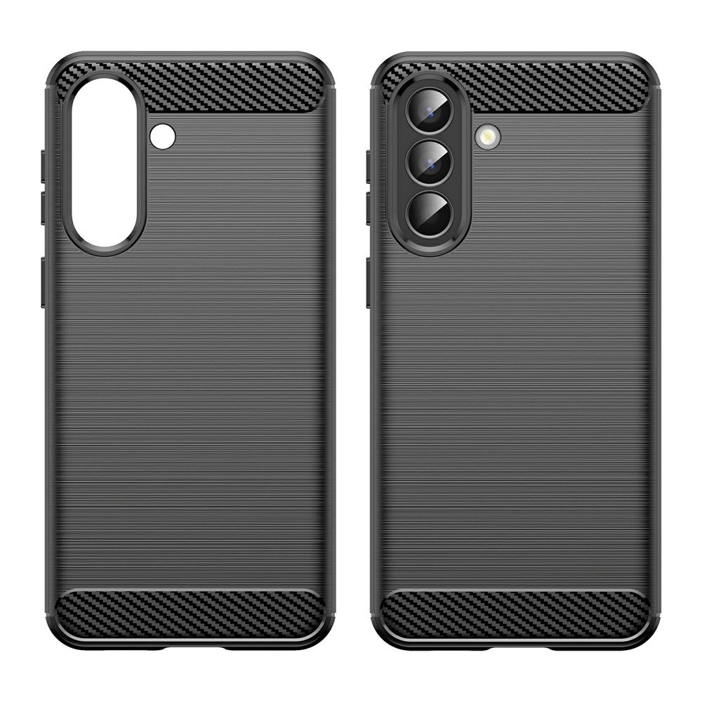 For Samsung Galaxy A57 5G Case Protective Phone Cover Carbon Fiber Texture Brushed - Black