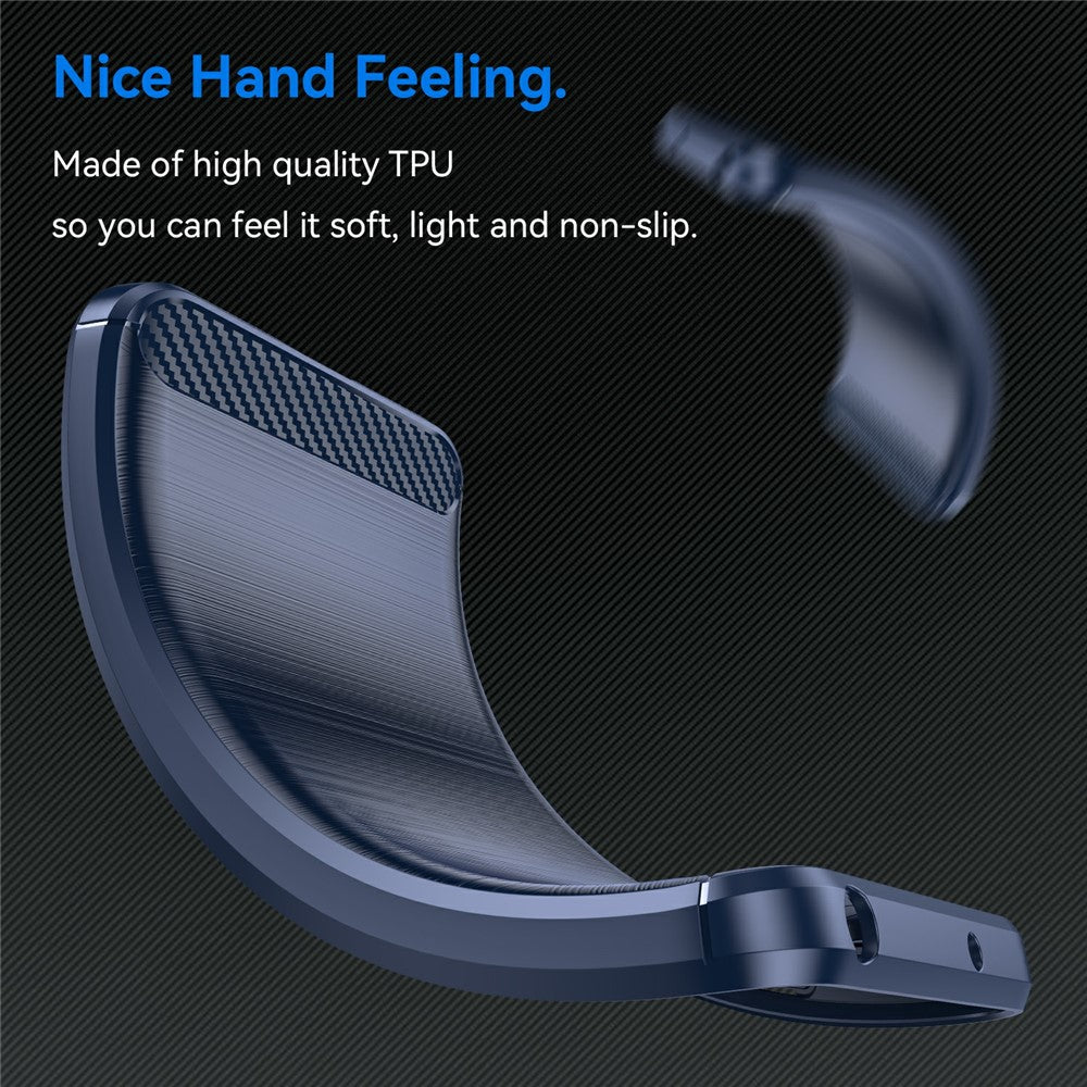 For Samsung Galaxy A57 5G Case Protective Phone Cover Carbon Fiber Texture Brushed - Blue