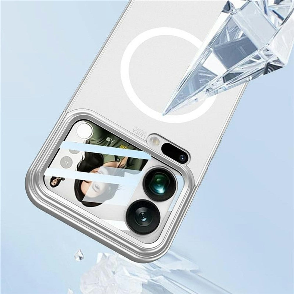 GKK For Xiaomi 17 Pro Max Magnetic Case Contrast Color Translucent PC Phone Cover - Silver