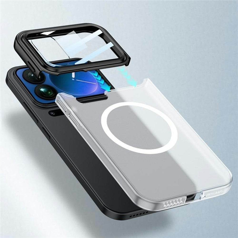 GKK For Xiaomi 17 Pro Max Magnetic Case Contrast Color Translucent PC Phone Cover - Purple