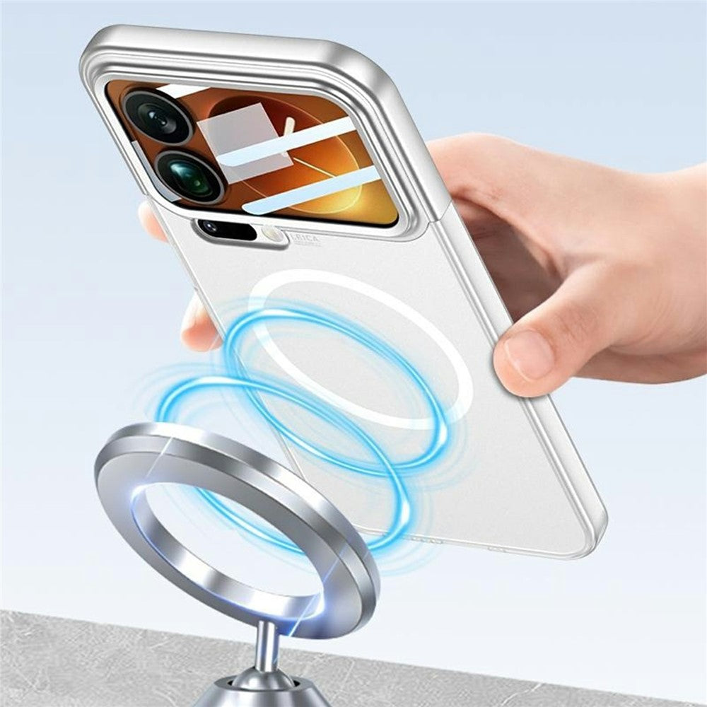 GKK For Xiaomi 17 Pro Max Magnetic Case Contrast Color Translucent PC Phone Cover - Black