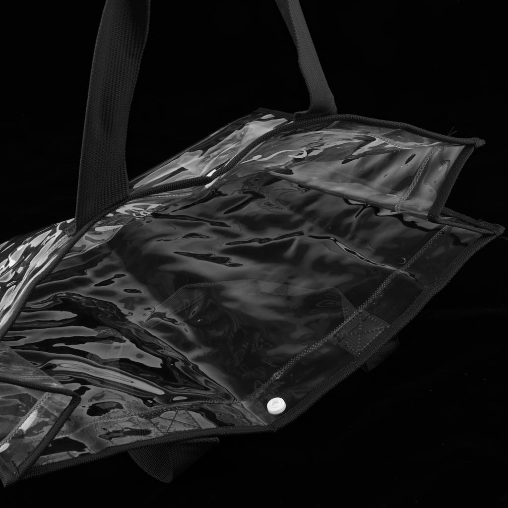 Waterproof Clear Hand Tote Bag for Outdoor Camping Swimming Beach Black
