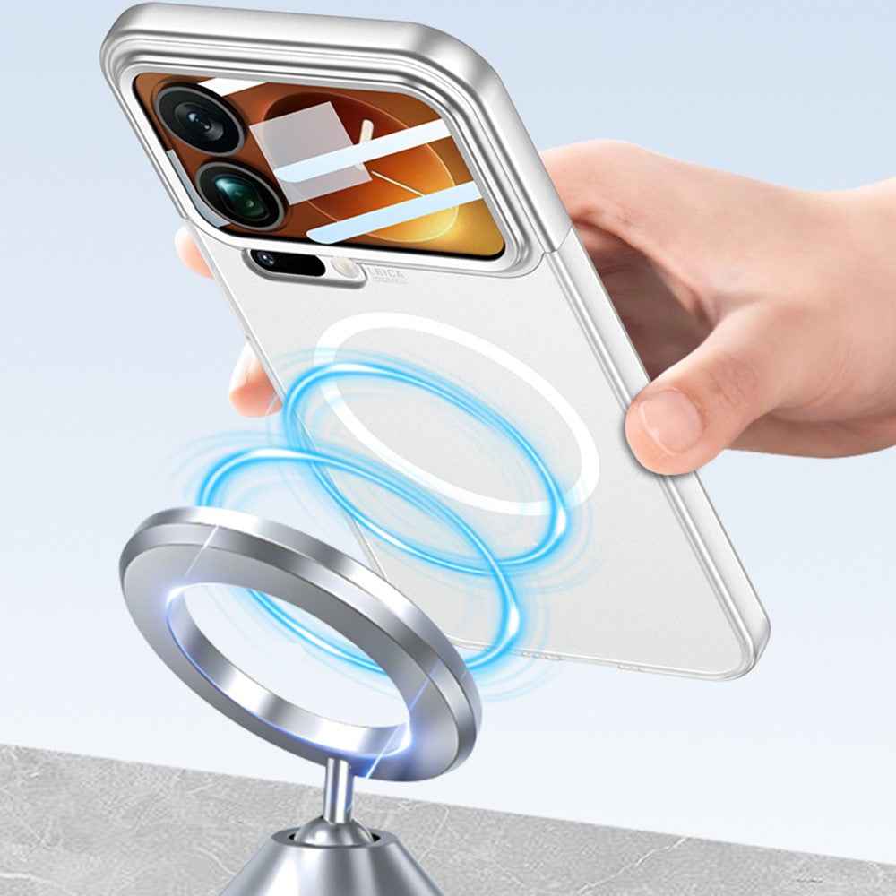 GKK For Xiaomi 17 Pro Magnetic Case Contrast Color Translucent PC Phone Cover - Black