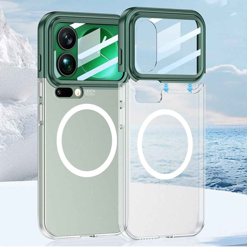 GKK For Xiaomi 17 Pro Magnetic Case Contrast Color Translucent PC Phone Cover - Green