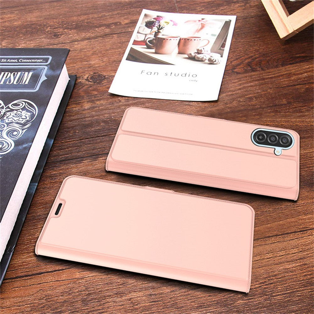 For Samsung Galaxy A57 5G Case Shockproof TPU Inner Shell Leather Phone Cover Card Slot - Rose Gold