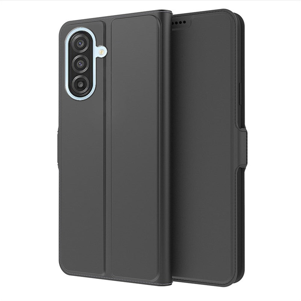 For Samsung Galaxy A57 5G Case Shockproof TPU Inner Shell Leather Phone Cover Card Slot - Black