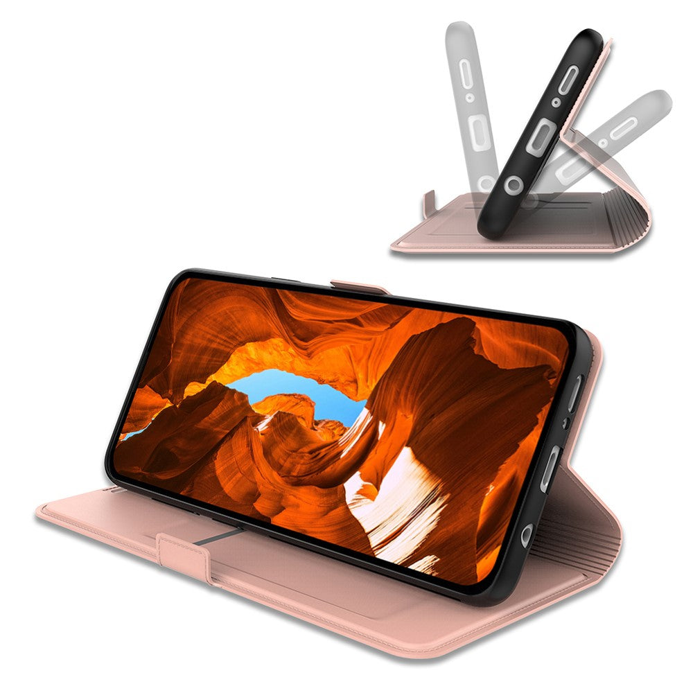 For Motorola Edge 70 5G Case Shockproof TPU Inner Shell Leather Phone Cover Card Slot - Rose Gold