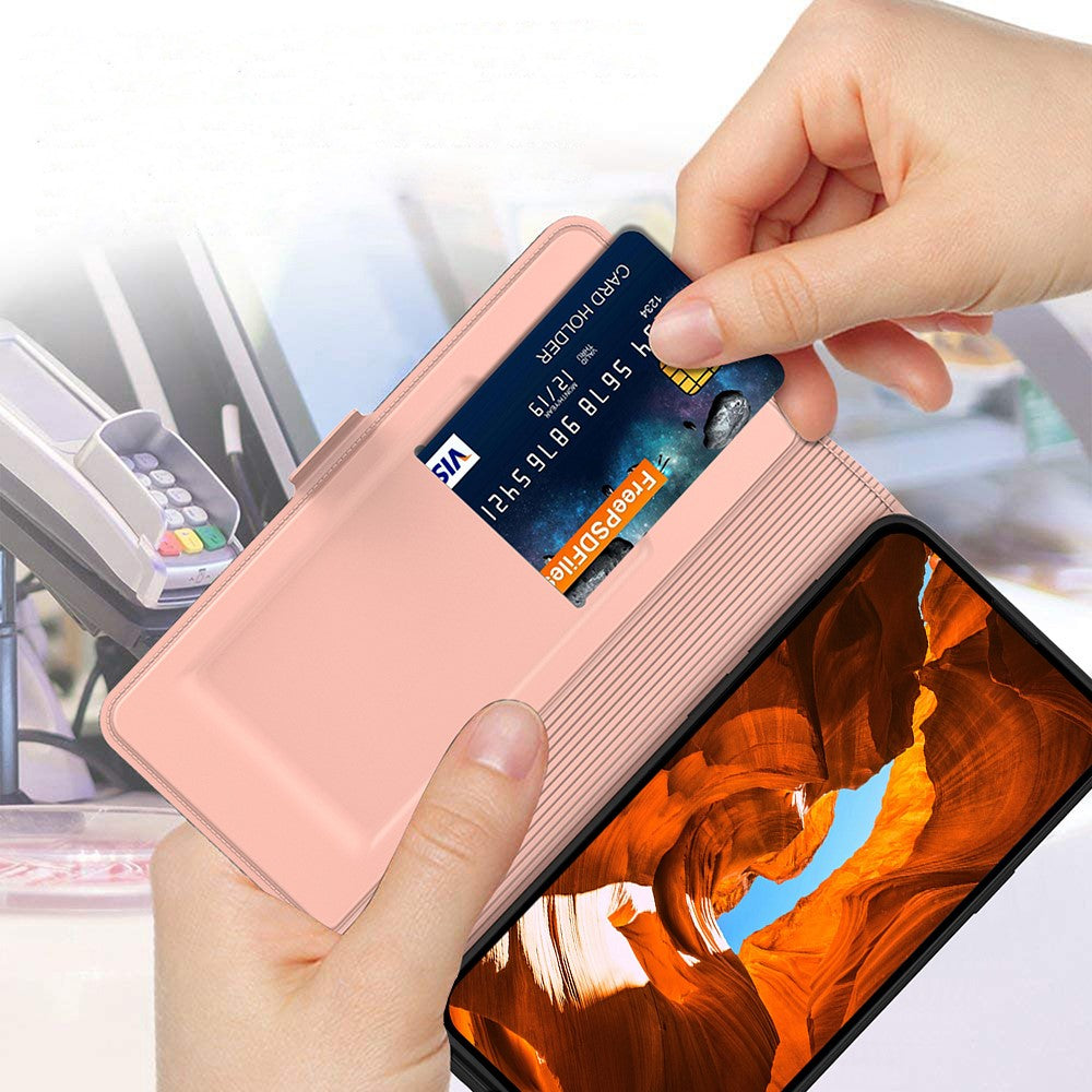 For Motorola Edge 70 5G Case Shockproof TPU Inner Shell Leather Phone Cover Card Slot - Rose Gold