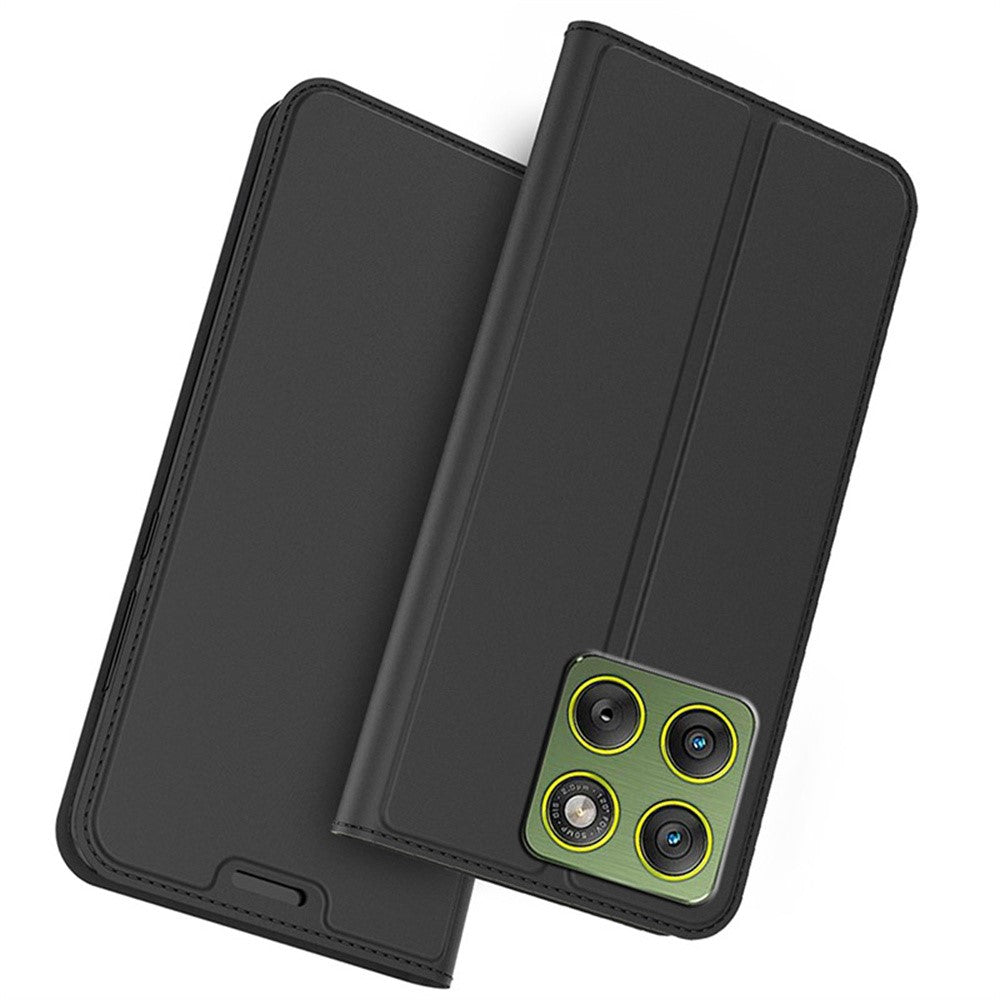 For Motorola Edge 70 5G Case PU Leather Phone Cover with Card Holder Stand - Black