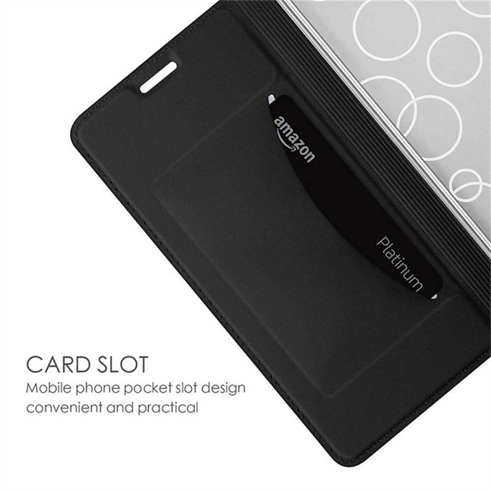 For Motorola Edge 70 5G Case PU Leather Phone Cover with Card Holder Stand - Black