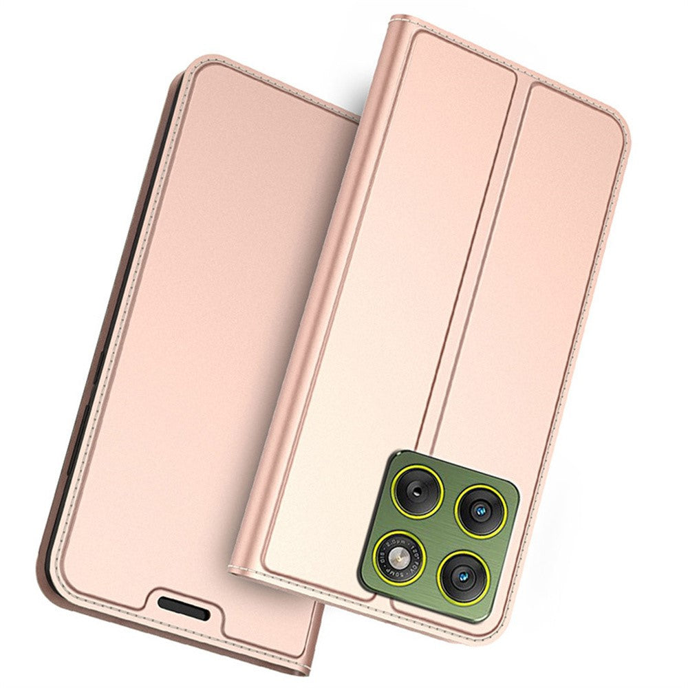 Phone Case For Motorola Moto G67 Power 5G  /  G100 5G (2025) PU Leather Phone Cover with Card Holder Stand - Rose Gold
