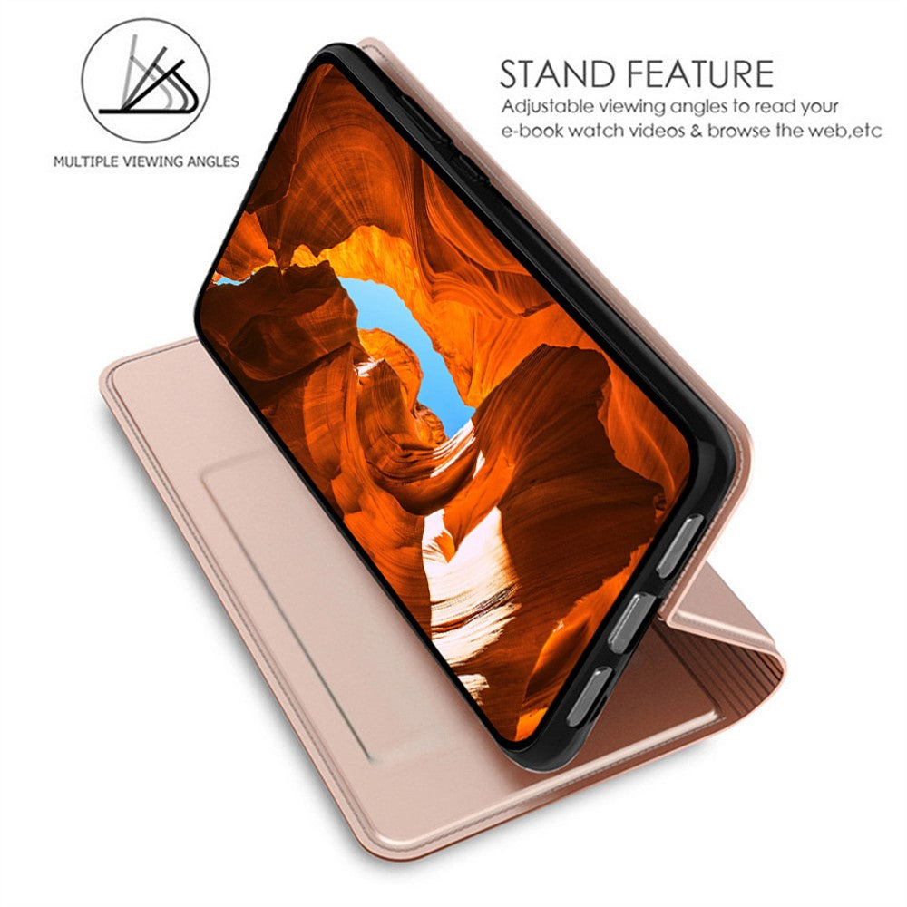 Phone Case For Motorola Moto G67 Power 5G  /  G100 5G (2025) PU Leather Phone Cover with Card Holder Stand - Rose Gold