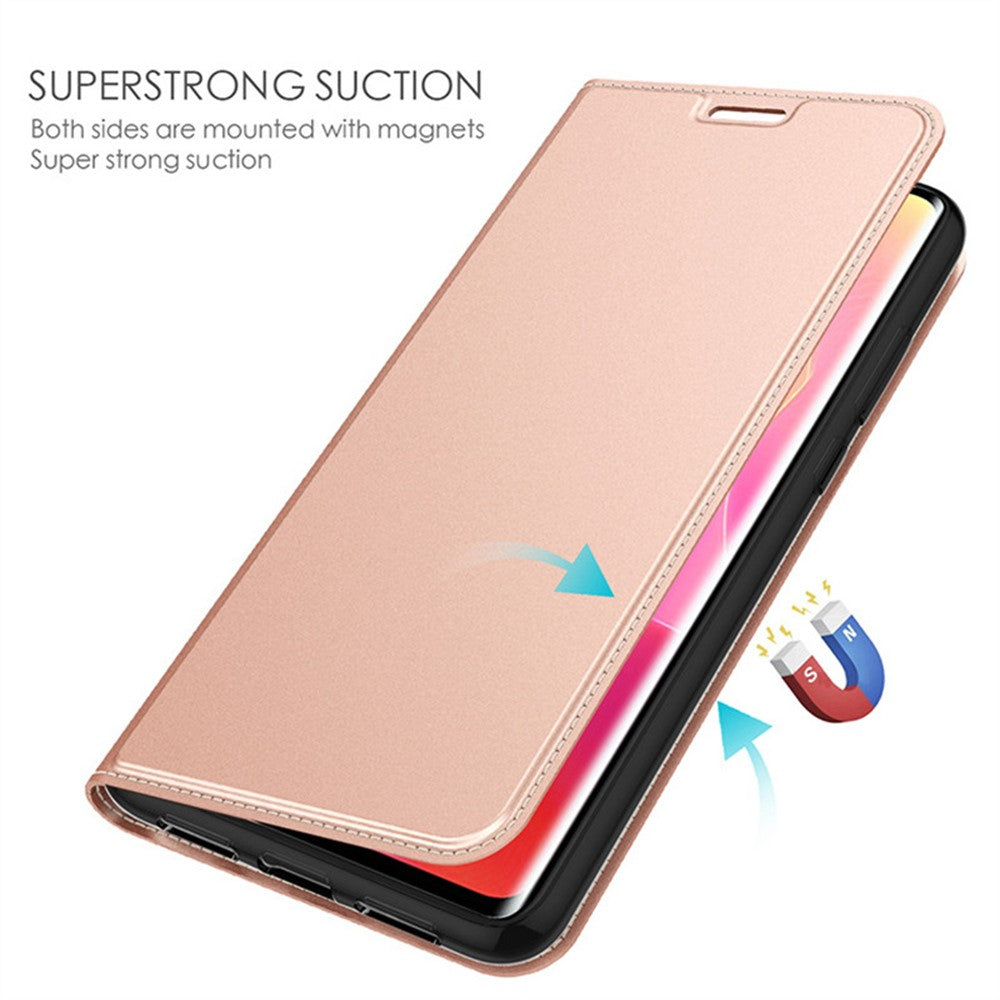 Phone Case For Motorola Moto G67 Power 5G  /  G100 5G (2025) PU Leather Phone Cover with Card Holder Stand - Rose Gold