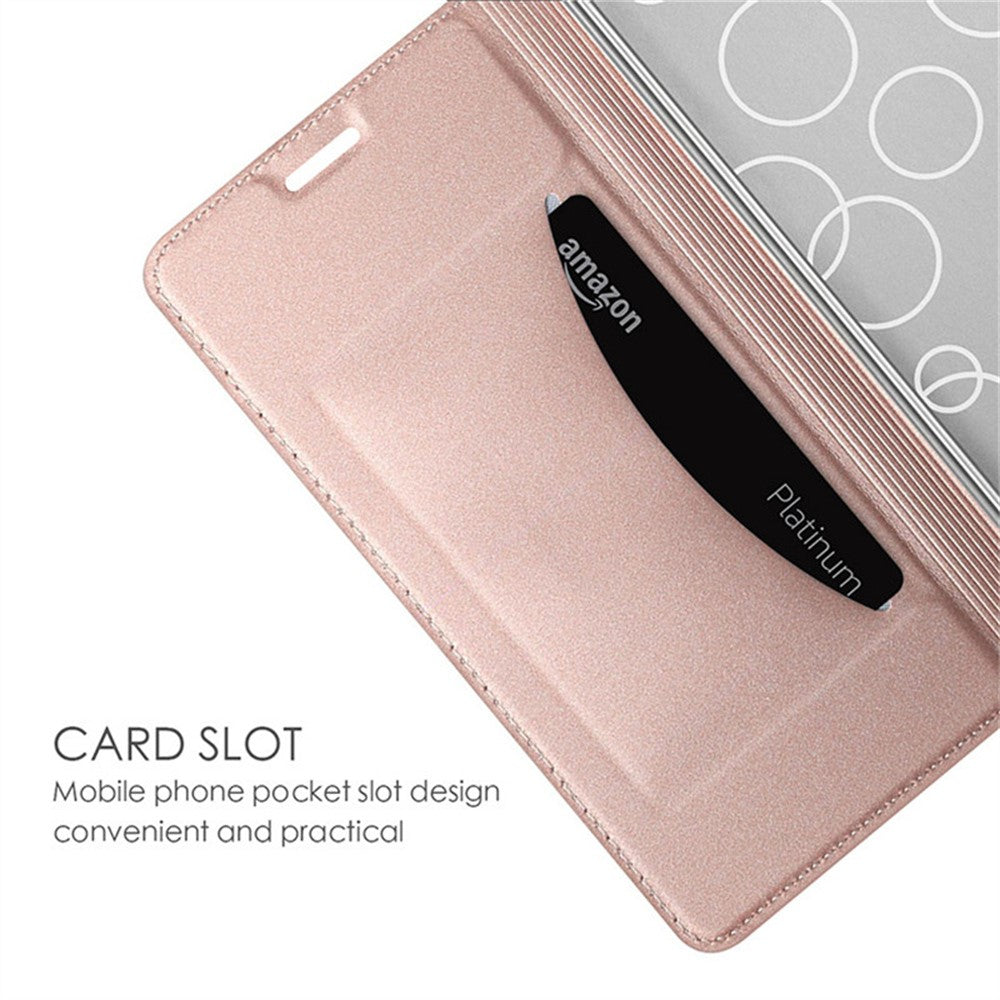 Phone Case For Motorola Moto G67 Power 5G  /  G100 5G (2025) PU Leather Phone Cover with Card Holder Stand - Rose Gold