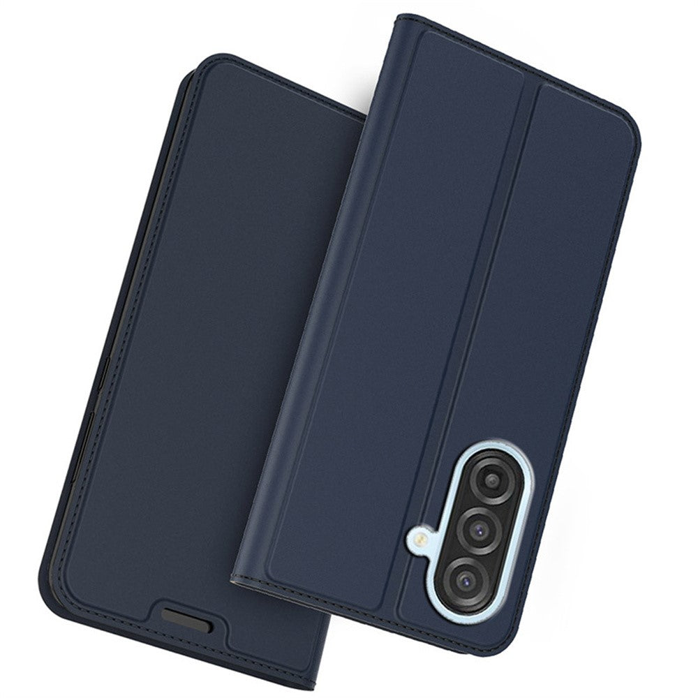 For Samsung Galaxy A57 5G Case PU Leather Phone Cover with Card Holder Stand - Blue