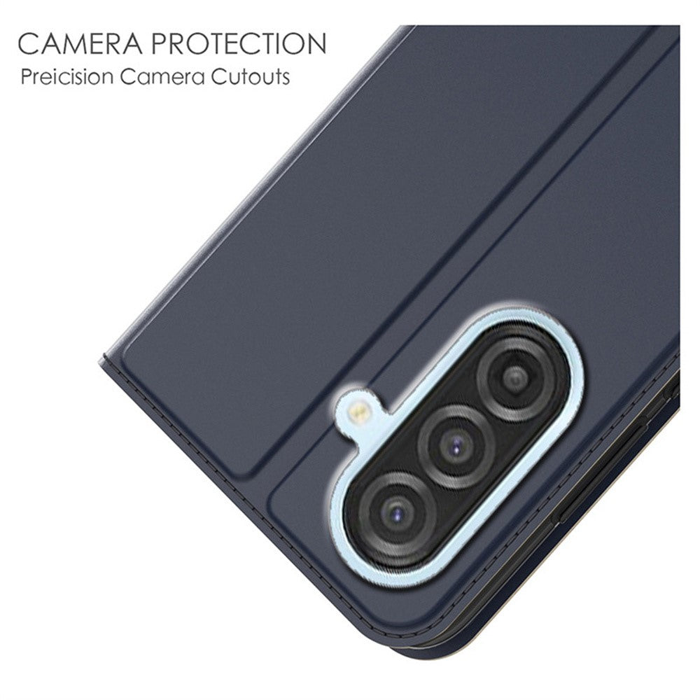 For Samsung Galaxy A57 5G Case PU Leather Phone Cover with Card Holder Stand - Blue