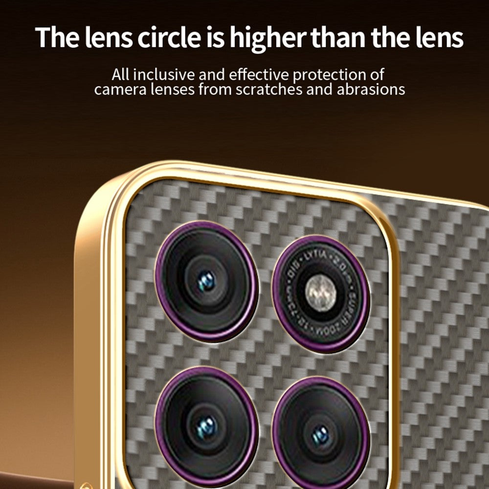 For Motorola Edge 70 5G Case Carbon Fiber Textured Electroplated TPU Phone Back Cover - Coffee