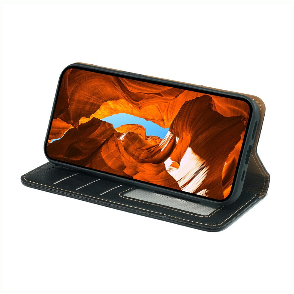 For Motorola Edge 70 5G Case Wallet RFID Blocking Leather Phone Cover Strong Magnetic Closure - Black