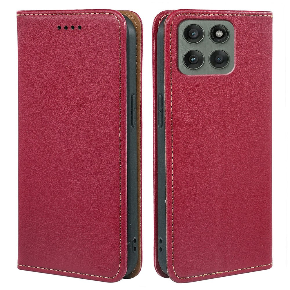 For Motorola Edge 70 5G Case Wallet RFID Blocking Leather Phone Cover Strong Magnetic Closure - Red