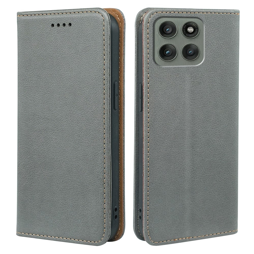 For Motorola Edge 70 5G Case Wallet RFID Blocking Leather Phone Cover Strong Magnetic Closure - Grey
