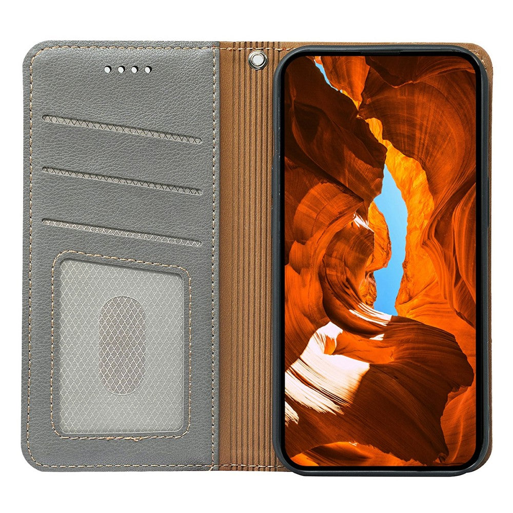 For Motorola Edge 70 5G Case Wallet RFID Blocking Leather Phone Cover Strong Magnetic Closure - Grey