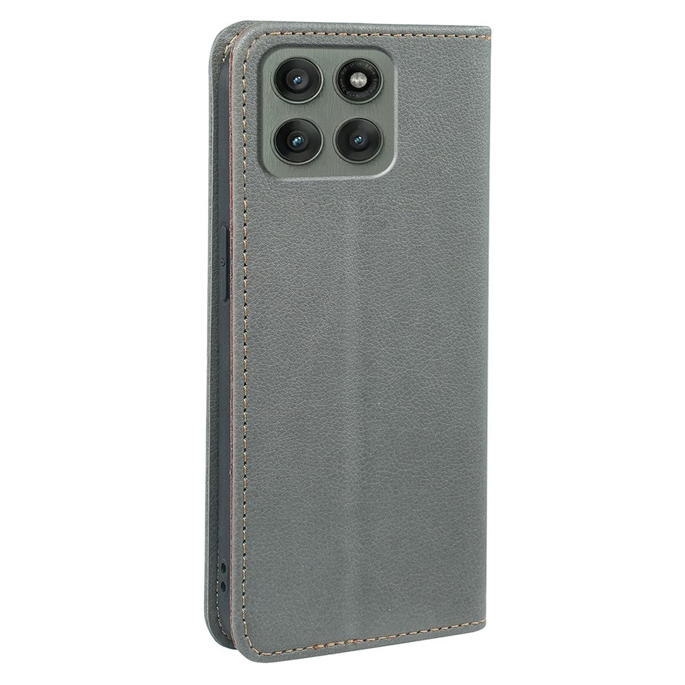 For Motorola Edge 70 5G Case Wallet RFID Blocking Leather Phone Cover Strong Magnetic Closure - Grey