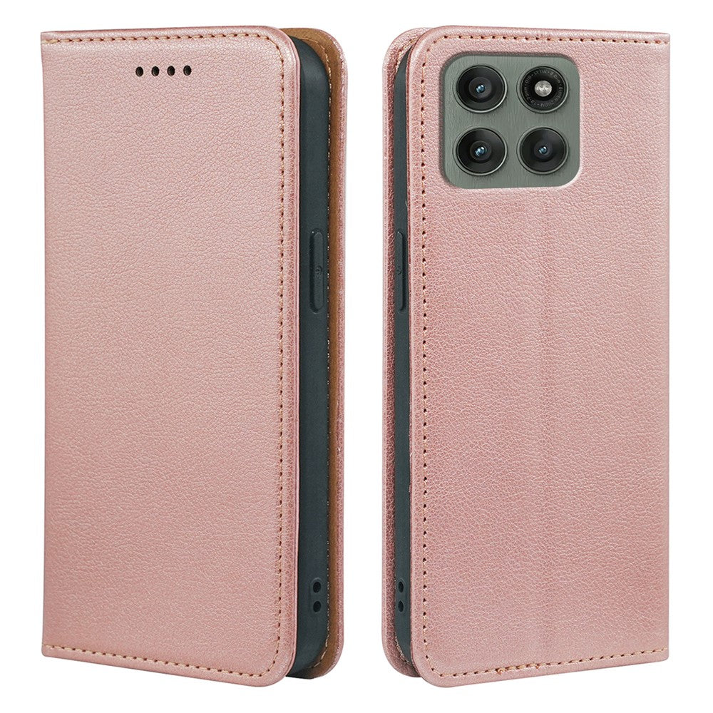 For Motorola Edge 70 5G Case Wallet RFID Blocking Leather Phone Cover Strong Magnetic Closure - Rose Gold