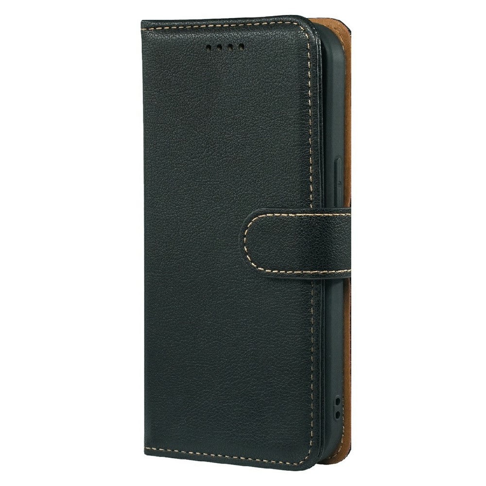For Motorola Edge 70 5G Case RFID Blocking Wallet Litchi Texture Leather Phone Cover Magnetic Clasp - Black