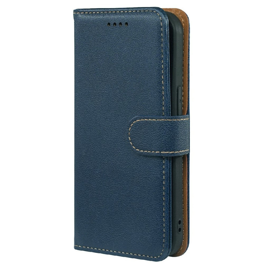 For Motorola Edge 70 5G Case RFID Blocking Wallet Litchi Texture Leather Phone Cover Magnetic Clasp - Blue