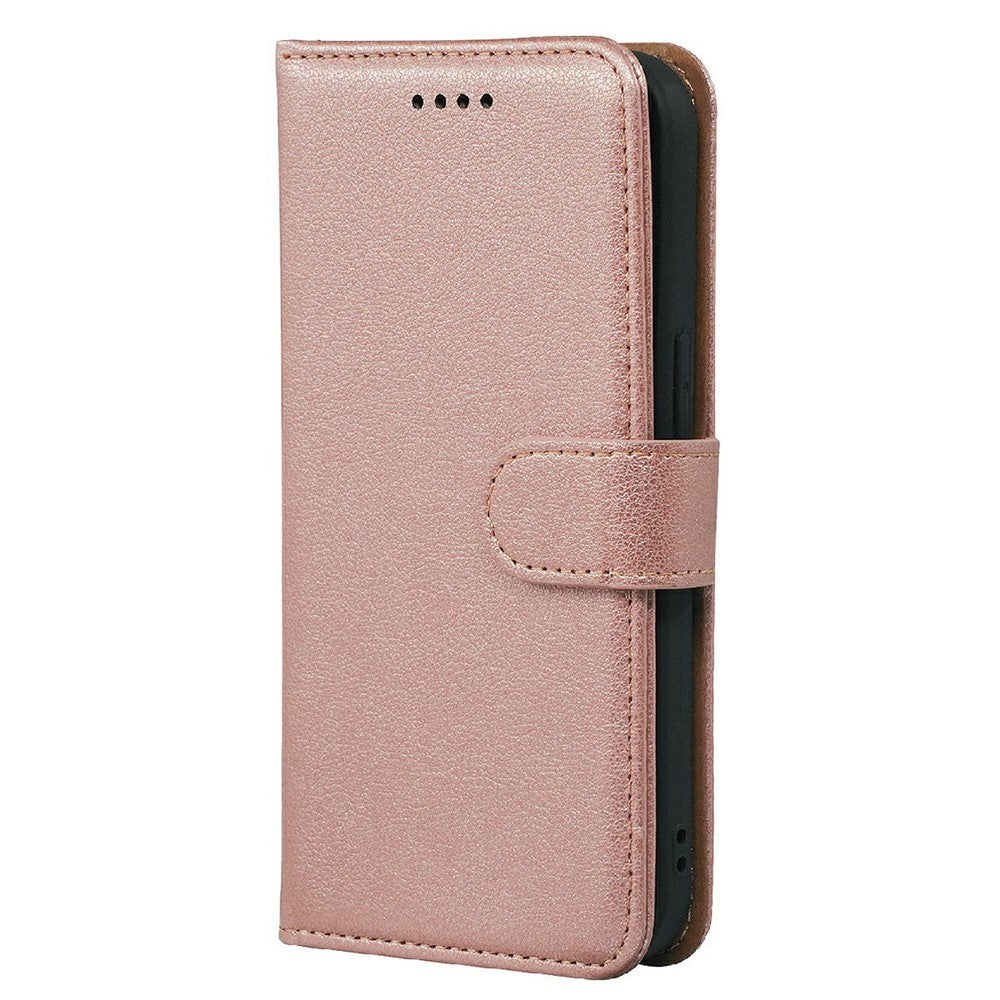 For Motorola Edge 70 5G Case RFID Blocking Wallet Litchi Texture Leather Phone Cover Magnetic Clasp - Rose Gold