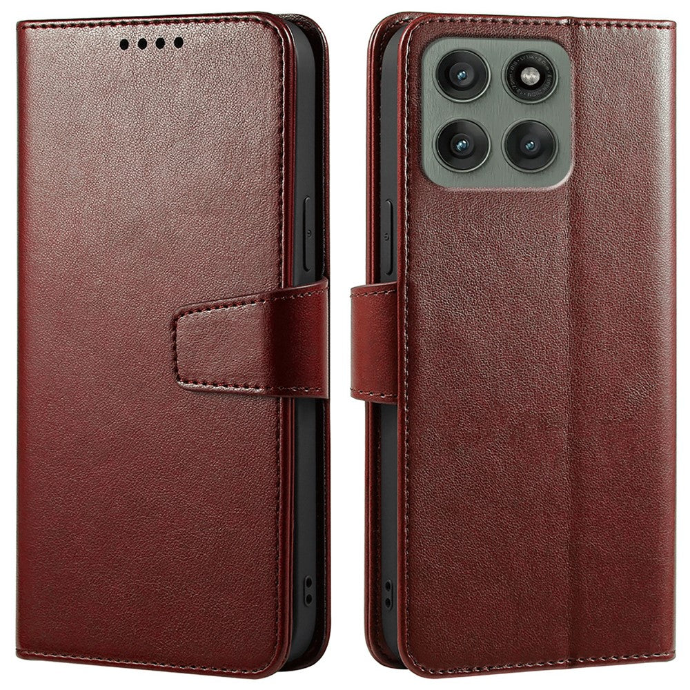For Motorola Edge 70 5G Case Stand Card Holder Wallet Leather Phone Cover - Brown