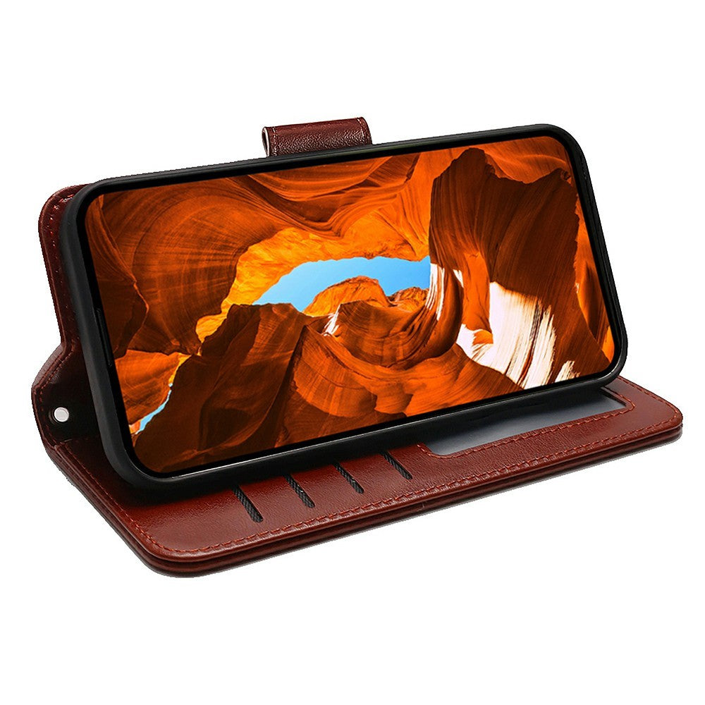 For Motorola Edge 70 5G Case Stand Card Holder Wallet Leather Phone Cover - Brown