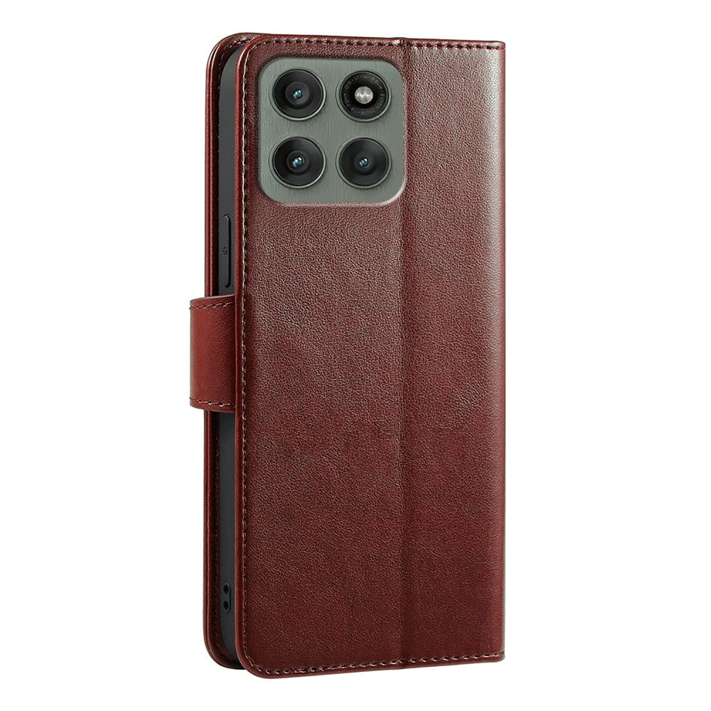 For Motorola Edge 70 5G Case Stand Card Holder Wallet Leather Phone Cover - Brown