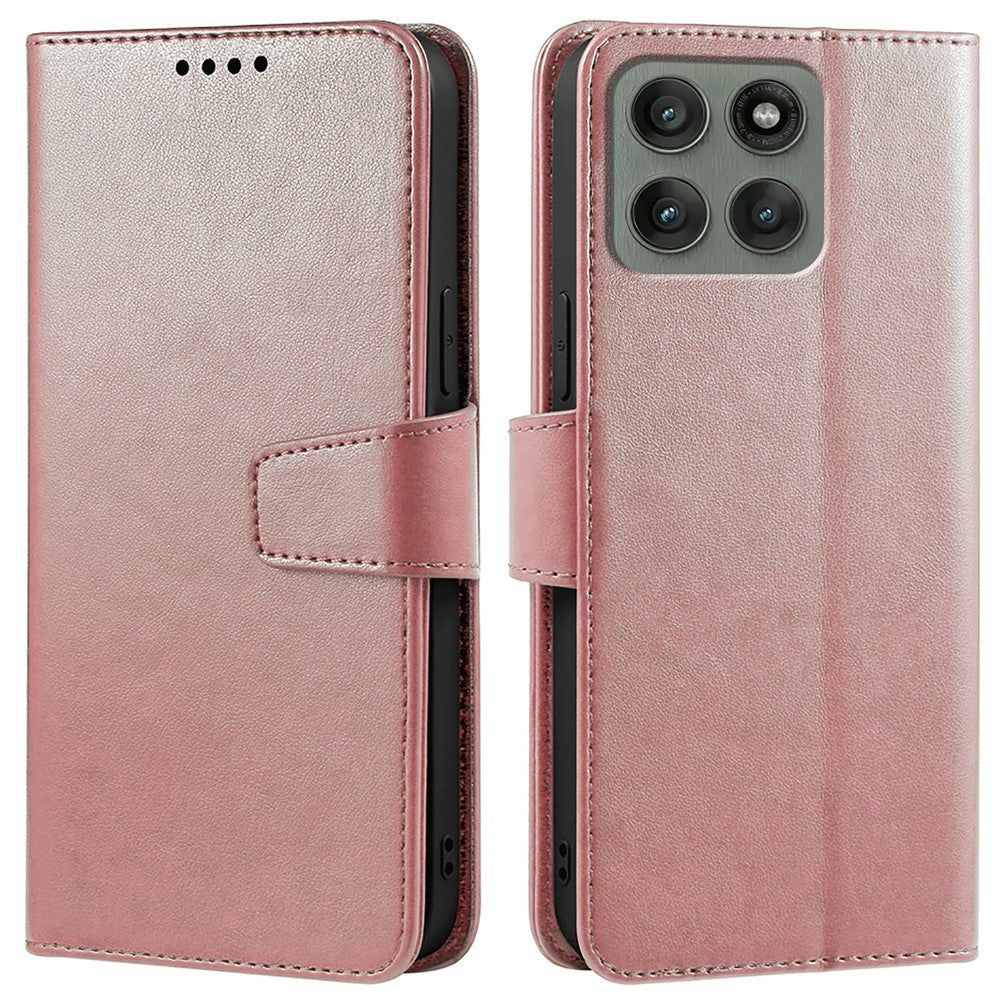 For Motorola Edge 70 5G Case Stand Card Holder Wallet Leather Phone Cover - Rose Gold